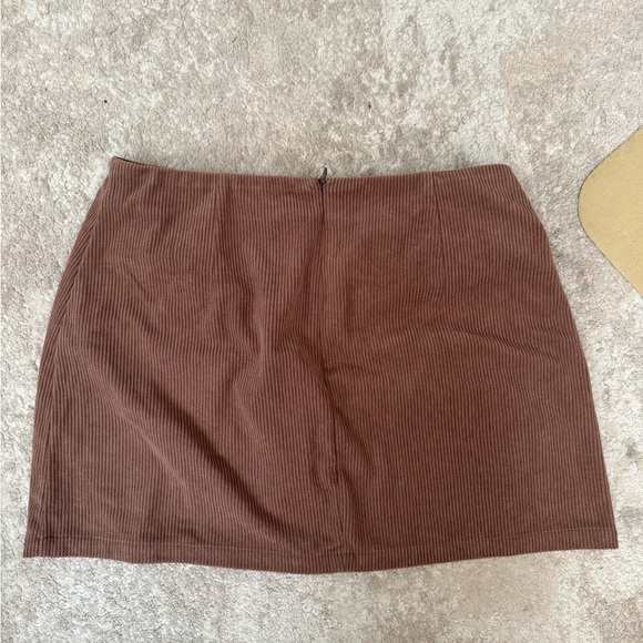 Brown Corduroy Women's Skirt - Picture 2 of 4